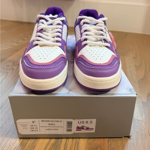 AllStarElite Watson Sneakers Purple White Embellished Sneaker W8.5/ M6.5 Euro 40 - Picture 2 of 7